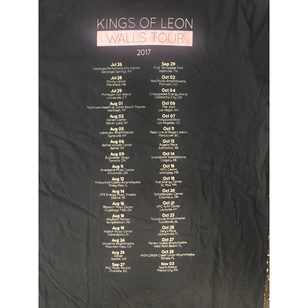 Kings of Leon Band Tee Large Black Walls Tour 2017 Festival Grunge Rock Music - Picture 6 of 13